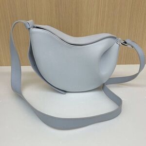 BCBG Faux Leather Shoulder Bag. Light Blue.